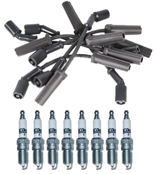 Ignition Wire Set & 8 ACDelco Rapidfire Spark Plugs for GMC Chevy V8