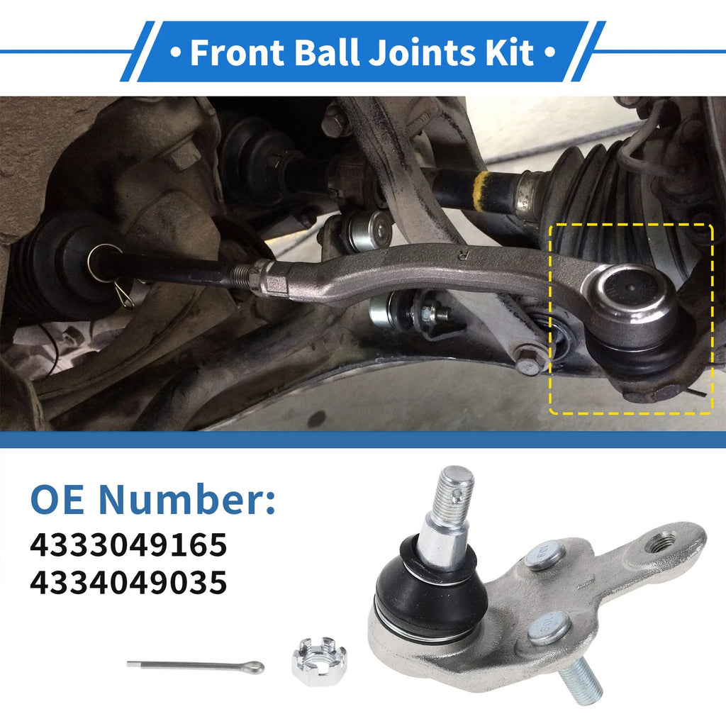 2X Front Lower Ball Joints for Toyota Sienna (2010–2016) No. 4333049165