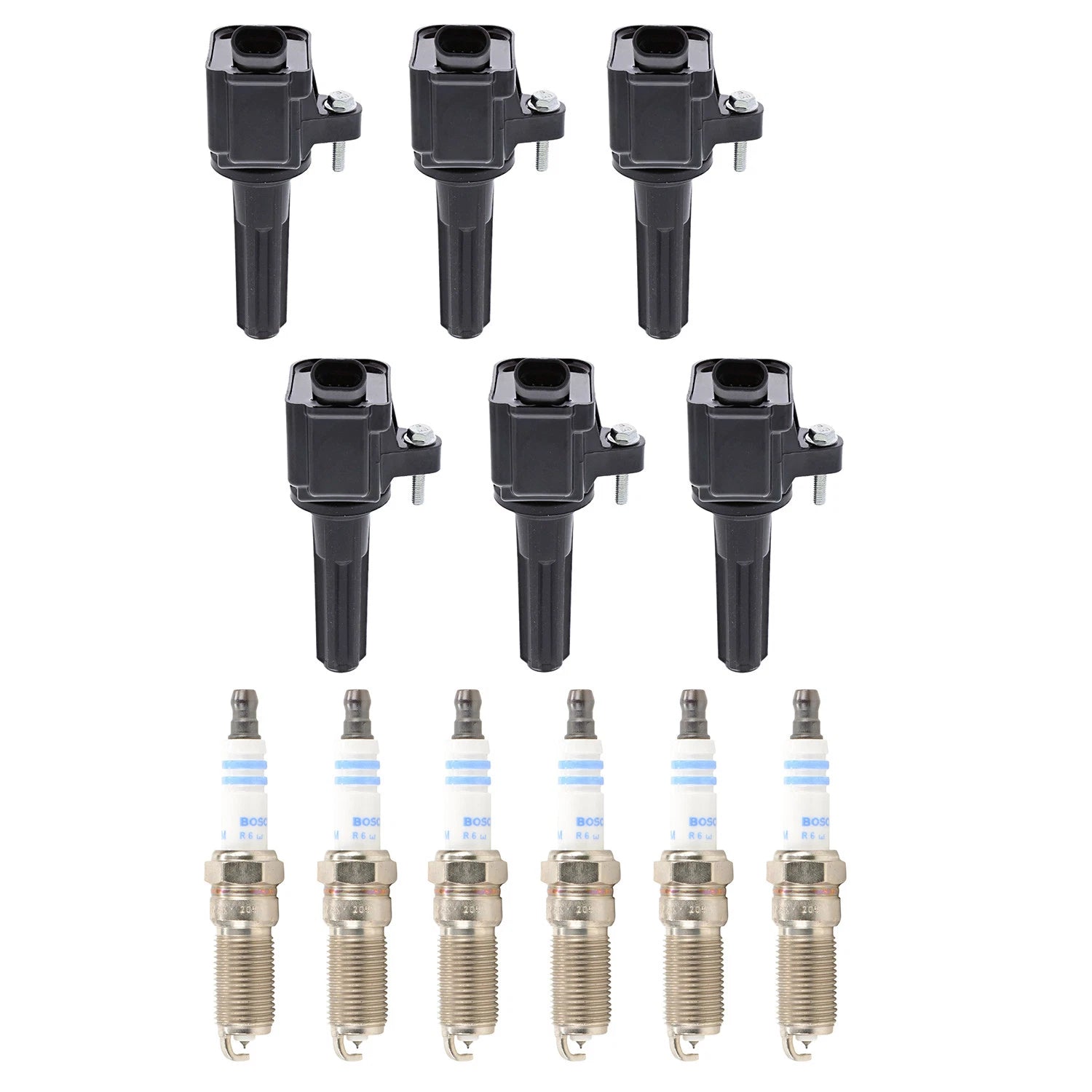 Set of 6 Ignition Coils & Spark Plugs for 9-7x Rainier 4.2 L6 (2005–2009)