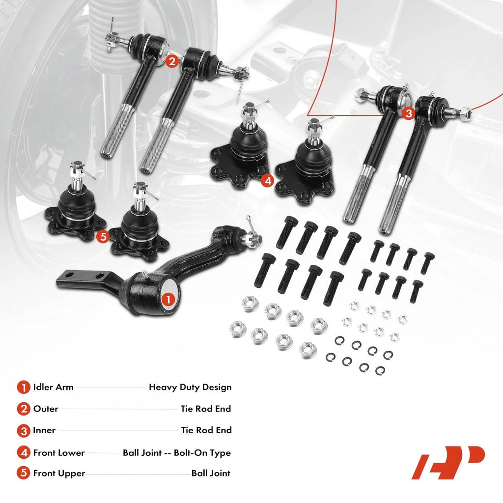 9x Front Idler Arm Ball Joint Tie Rod End for Chevy K2500 (1988–1992)