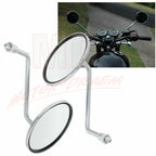 Chrome Rear View Mirrors for Honda Suzuki Kawasaki (10mm)