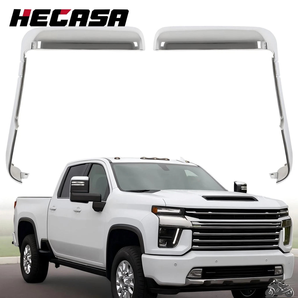 Set of 2 Chrome Top & Side Mirror Covers for Chevy Silverado GMC Sierra 2500 3500 HD (2020–2024)