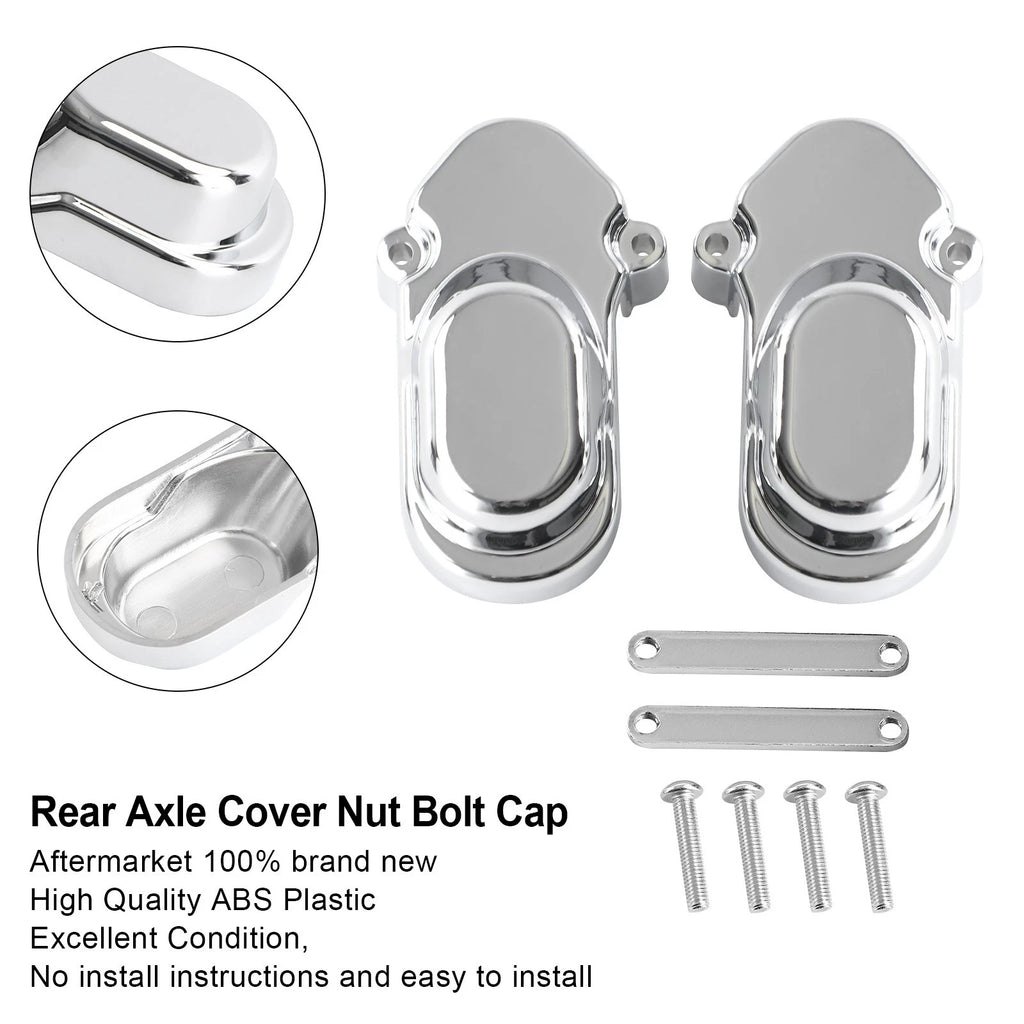 Set of 4 Rear Axle Cover Nut Bolt Caps for Sportster 1200 XL1200C 883 (2005–2017) Chrome