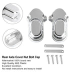 Set of 4 Rear Axle Cover Nut Bolt Caps for Sportster 1200 XL1200C 883 (2005–2017) Chrome