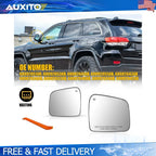 2X Heated Mirror Glass Set for Jeep Grand Cherokee, Dodge Durango (2011–2022)