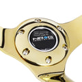 NRG 35cm Deep Dish Steering Wheel for Universal Fit (3" Deep, Gold Spokes)