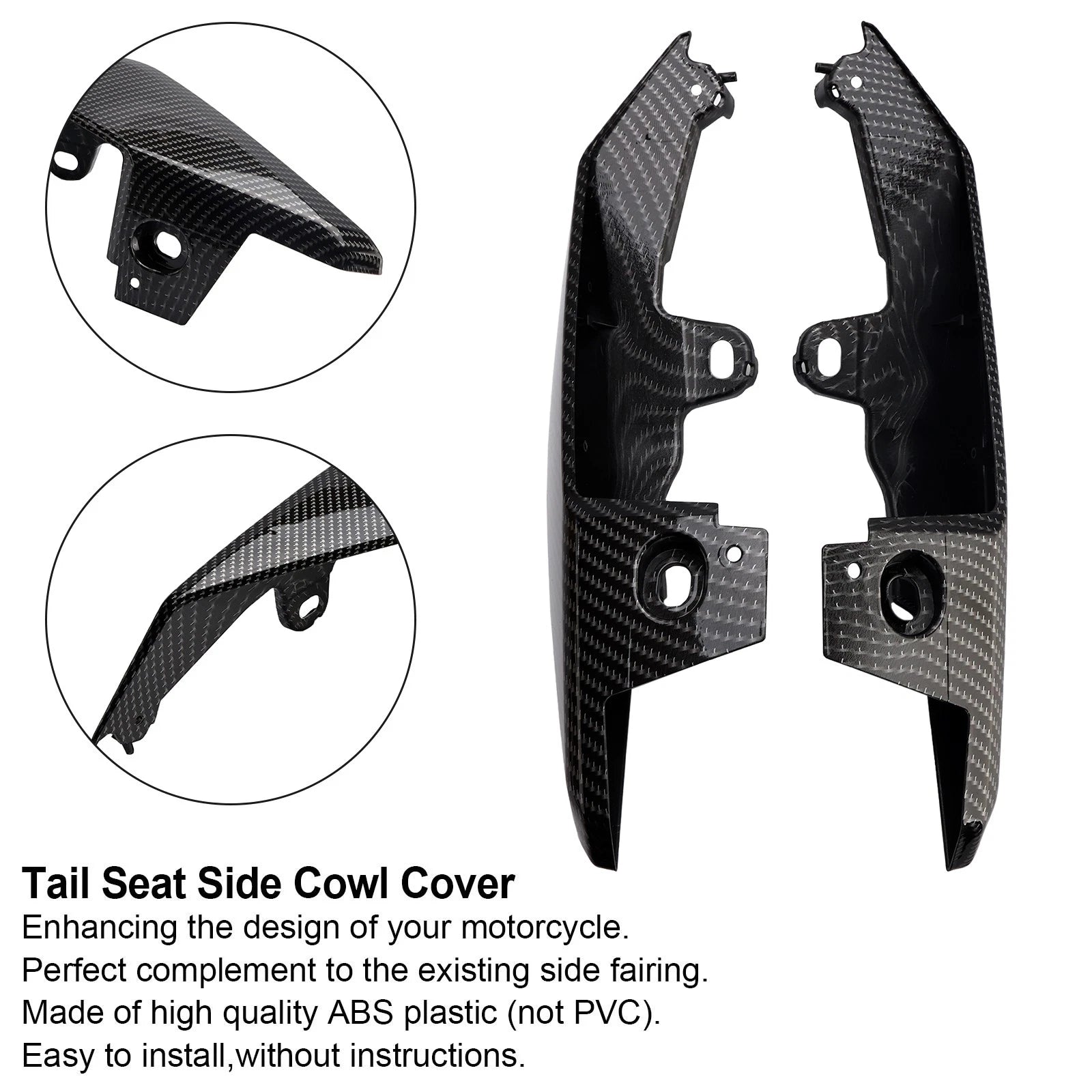 Carbon Tail Seat Side Cowl Cover Fairing for Yamaha MT-09 FZ09 (2017–2021)