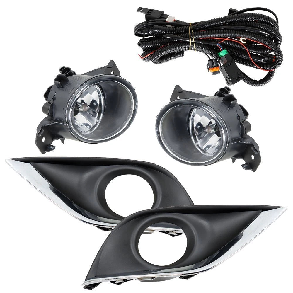 Pair Fog Lamps Assembly for Nissan Versa (2015–2018) w/ Switch Bulbs