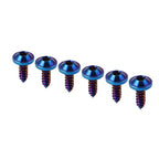 Set of 6 Titanium M5x15mm Torx Head Self Tapping Screws for Automotive Use