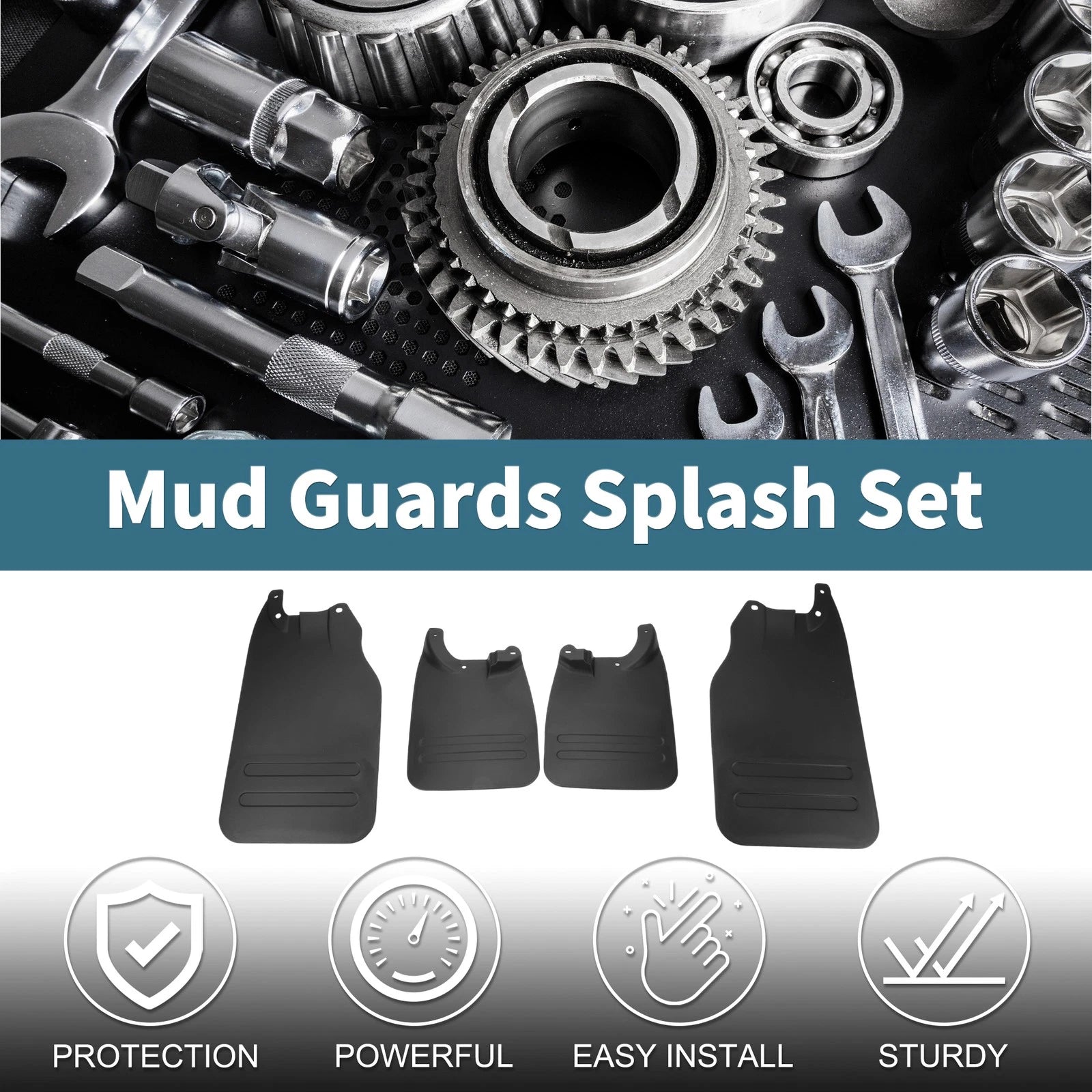 Set of 4 Mud Flaps Splash Guards for Toyota Hilux Vigo (1995–2004)