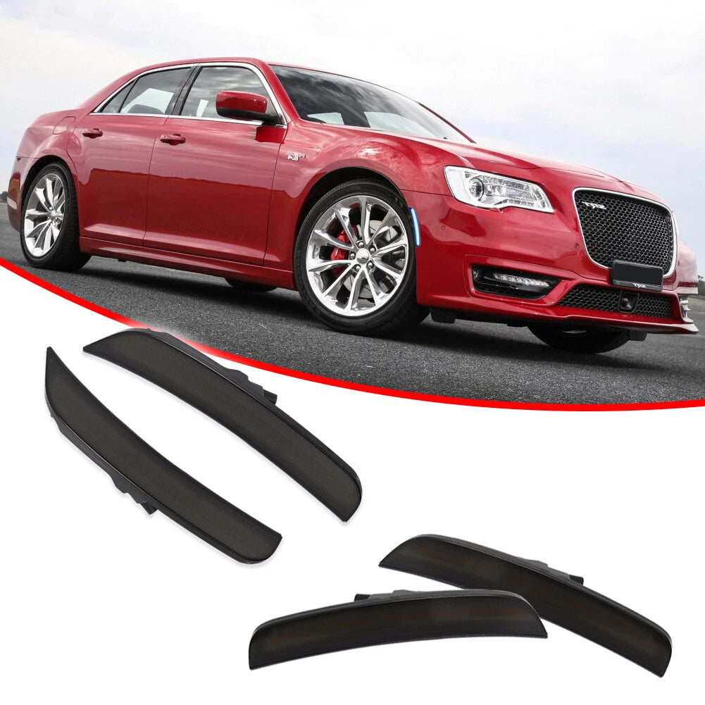 Set of 4 Smoke Lens Ice Blue LED Side Marker Lights for Chrysler 300 (2015–2023)