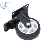 Set of 4 Black Casters with White Hubs, 360-Degree, 2200 lb Capacity