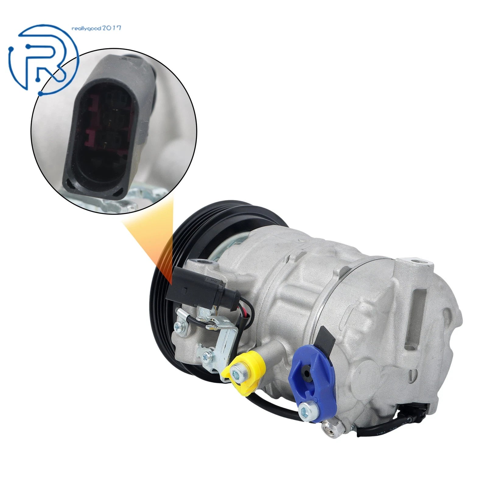 A/C Compressor with 4-Groove Pulley & 7SAS17C for Audi Q7 Q8 (2021–2023)