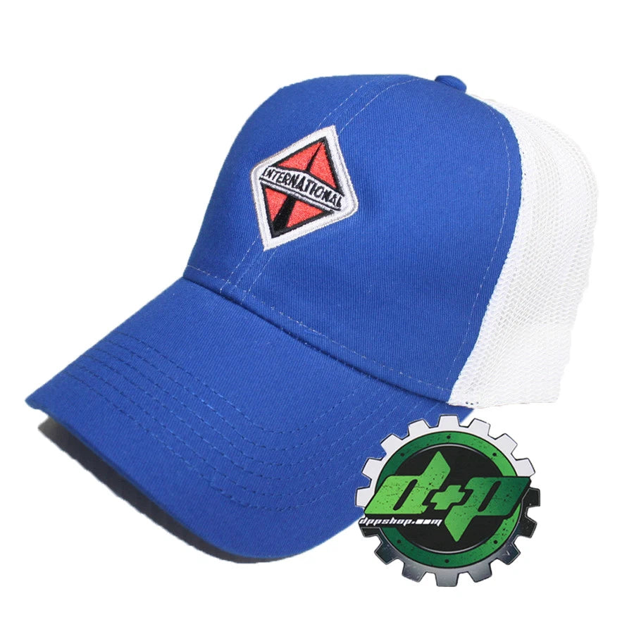 Blue and White Mesh Hat for International Truck (Diesel Gear)