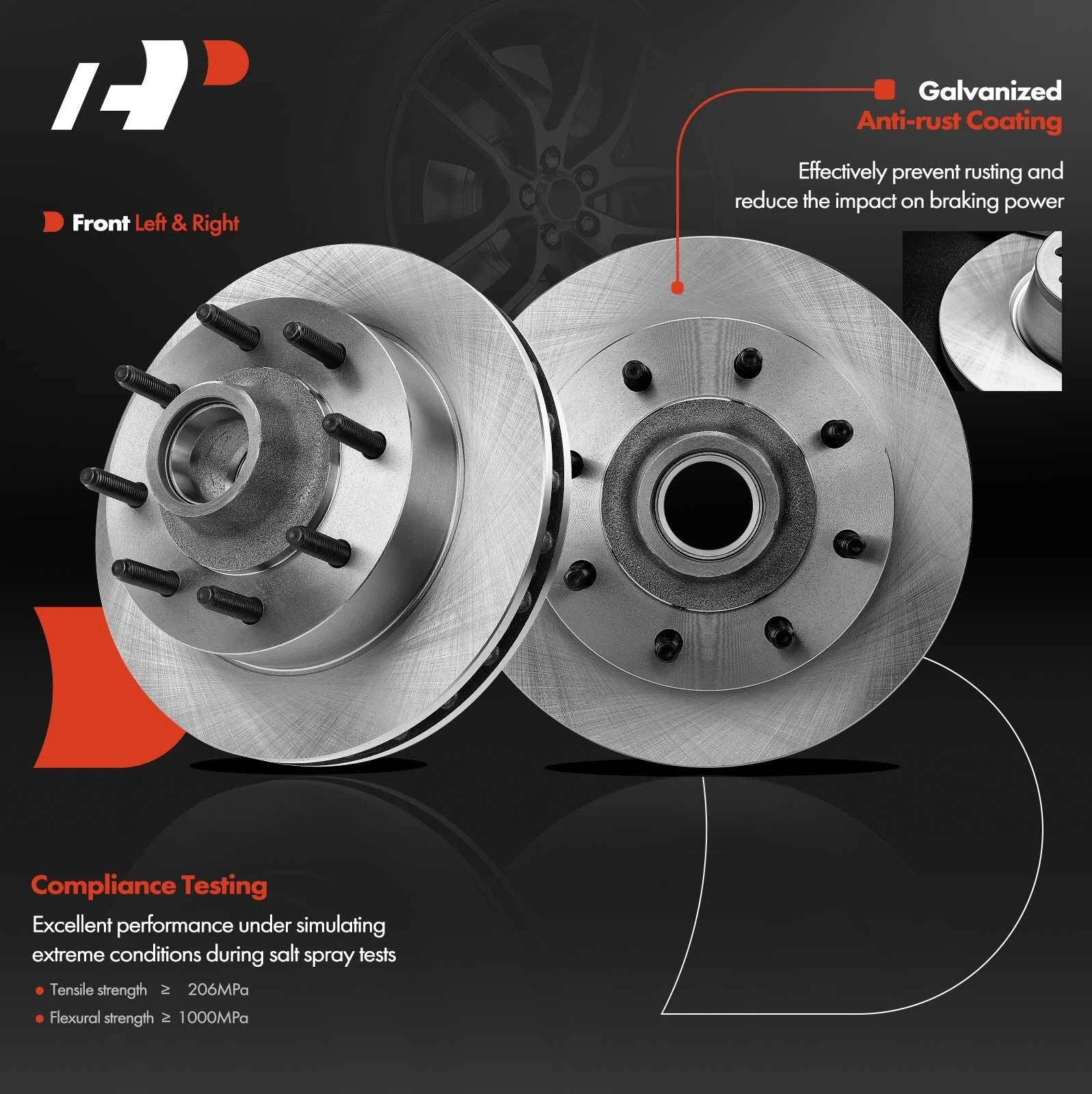 Front Disc Brake Rotors & Ceramic Pads for Ford F-250 Super Duty (1999–2001)