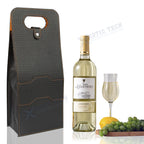 Black Woven Double Bottle Wine Carrier Bag for 2 Bottles (2015–2025)