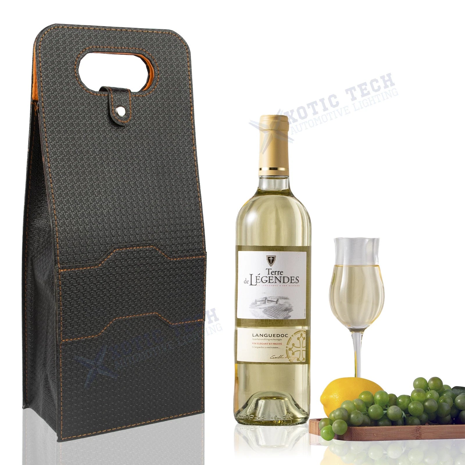 Black Woven Double Bottle Wine Carrier Bag for 2 Bottles (2015–2025)