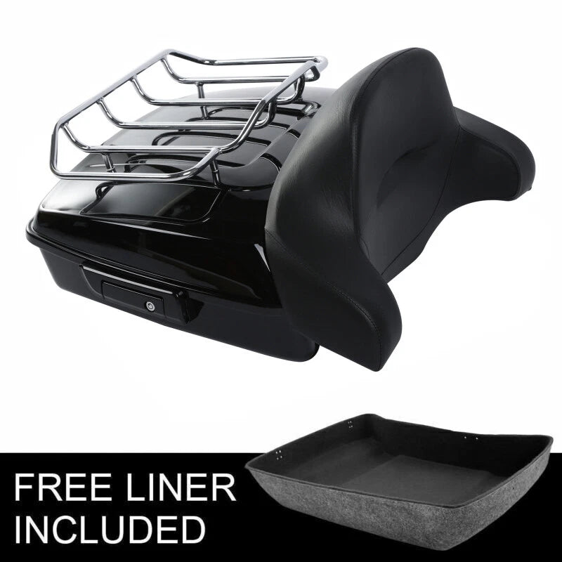 Black Chopped Trunk Backrest for Harley Touring Road King (2014–2026)