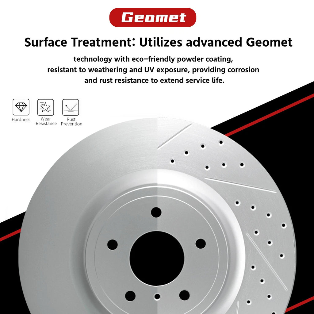 Front Drilled Rotors + Ceramic Brake Pads for Mazda CX-5 (2013–2017)