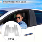8 Pcs Door Pillar Window Trim for Mazda 3 Axela (2006–2012) Silver Tone