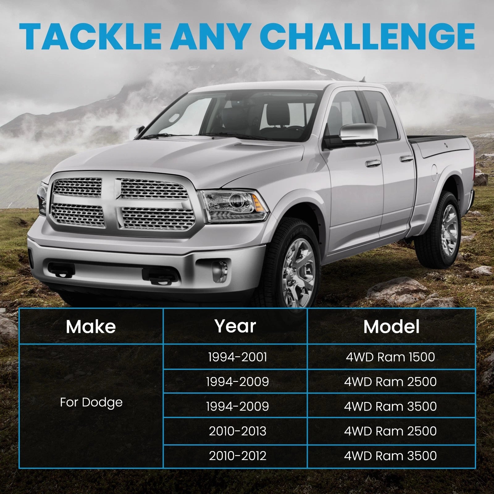 2.5 Inch Leveling Lift Kit for Ram 2500 3500 4WD (2010–2013)