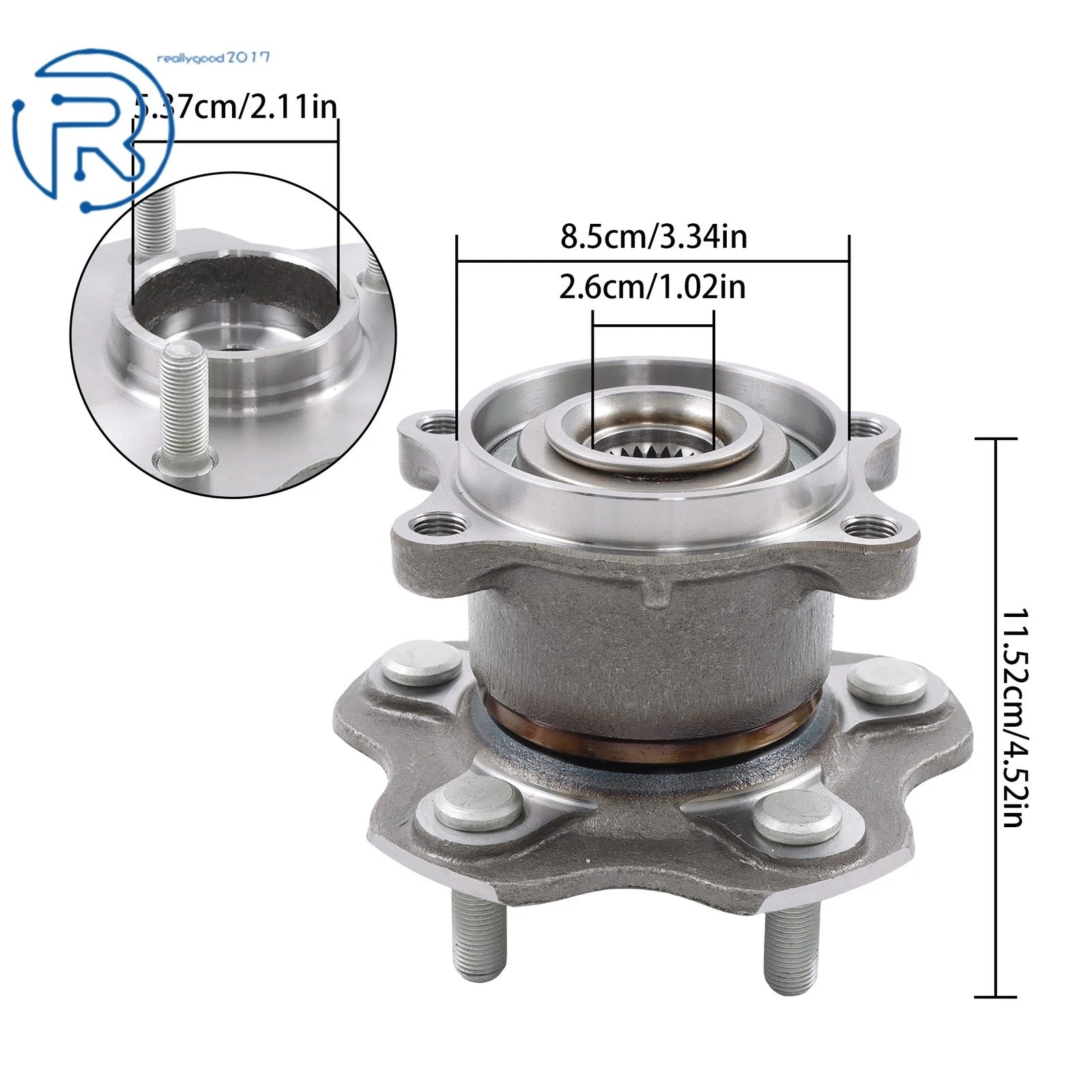 Pair Rear Wheel Hub Bearing 512373 for Nissan Rogue (2008–2020) AWD