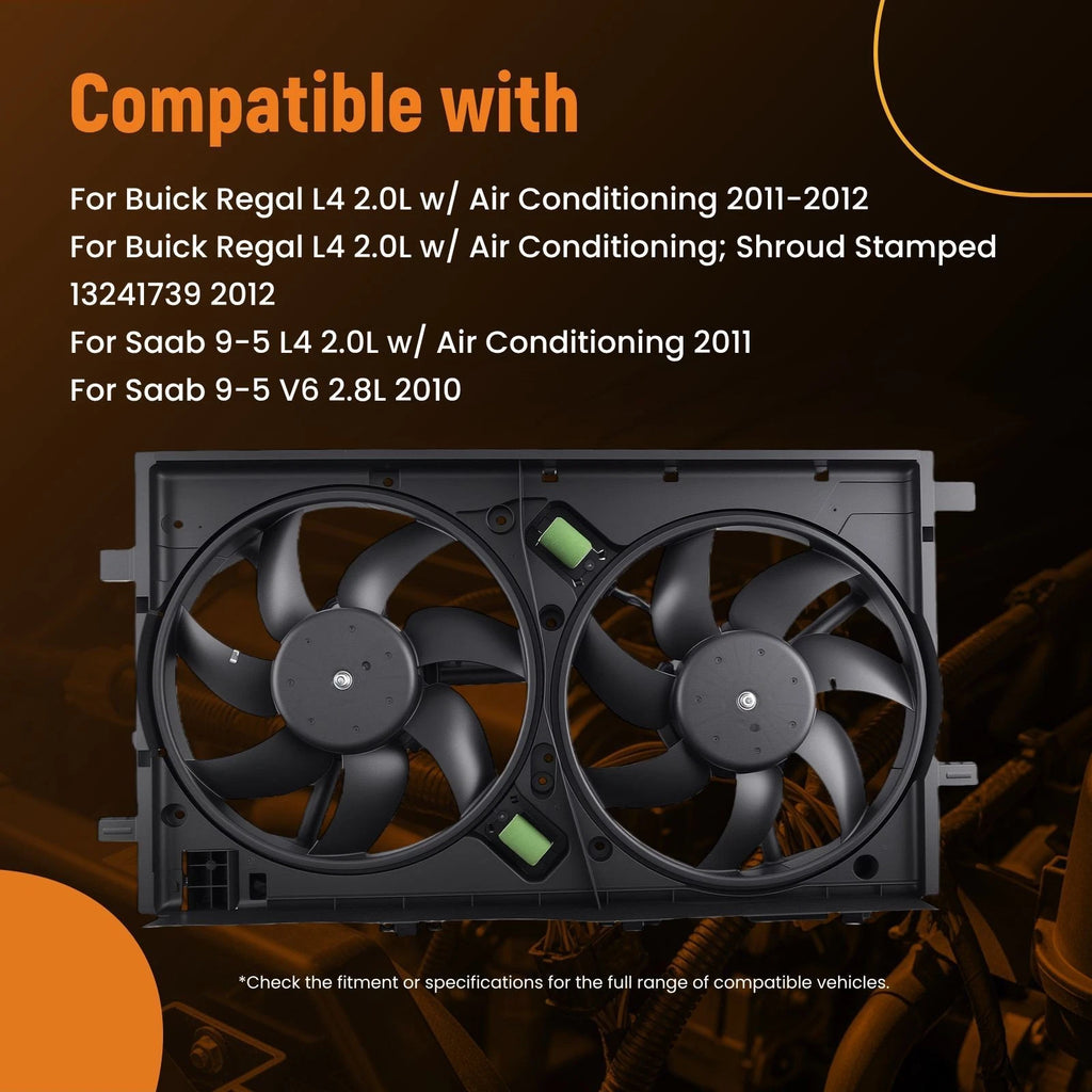 Electric Radiator Cooling Fan for Buick Regal for Saab 9-5 (2010–2012)