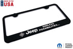 License Plate Frame Black OEM Replacement with Jeep Script Logo for Jeep Wrangler (2007–2026)