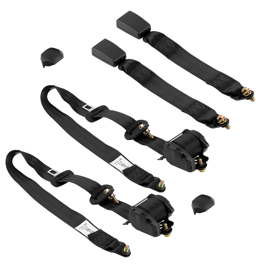 2X Adjustable 3 Point Safety Belts Kit for Universal Fit Car Truck