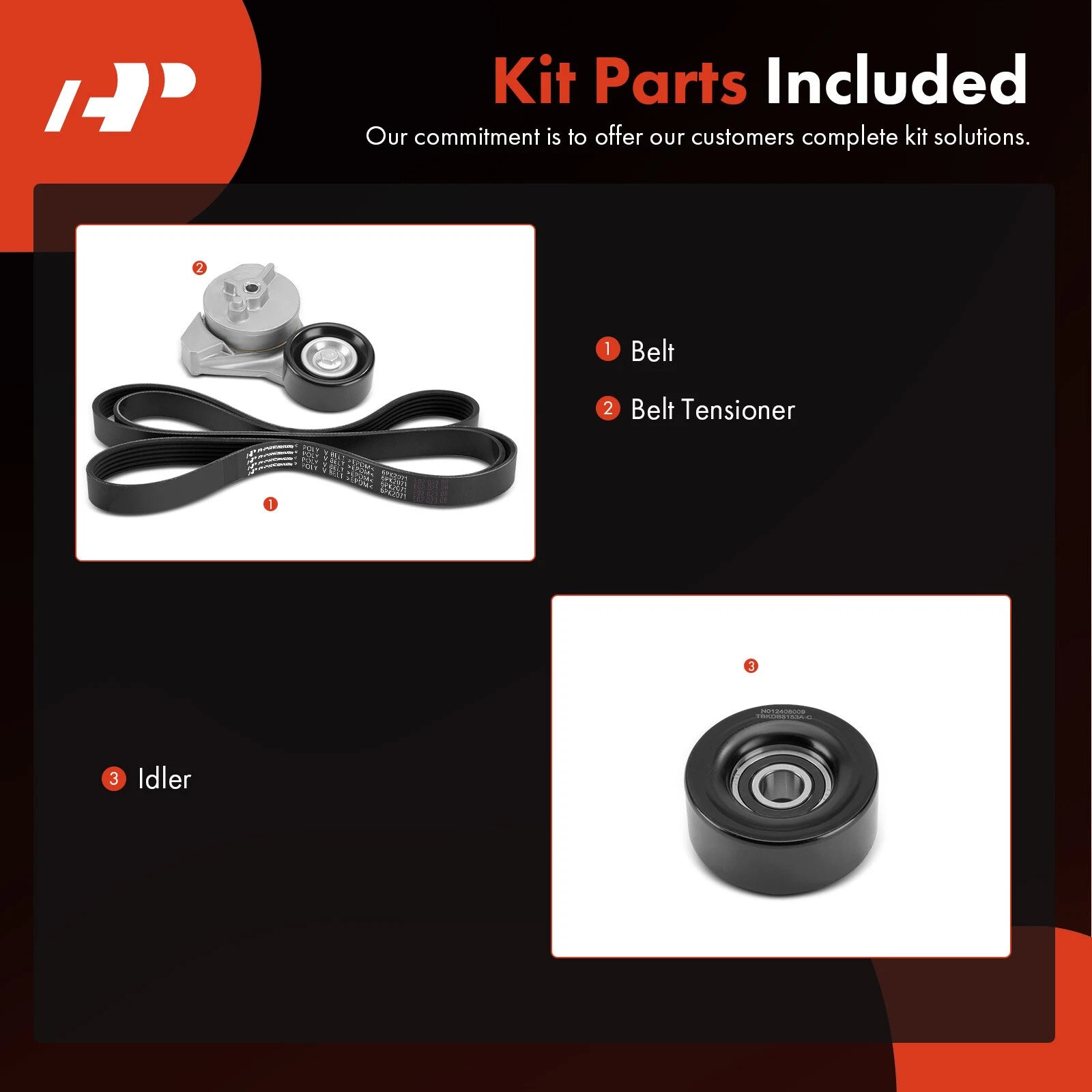 3X Serpentine Belt Drive Component Kit for Cadillac DeVille Seville (2002-2005)