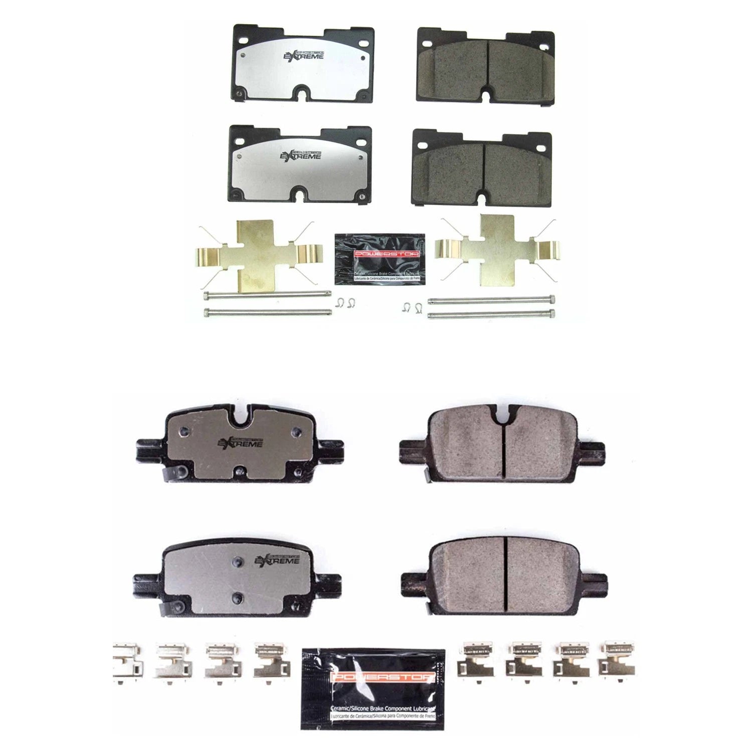 PowerStop Front & Rear Carbon-Fiber Ceramic Brake Pads Kit for Silverado 1500 (2014–2023)
