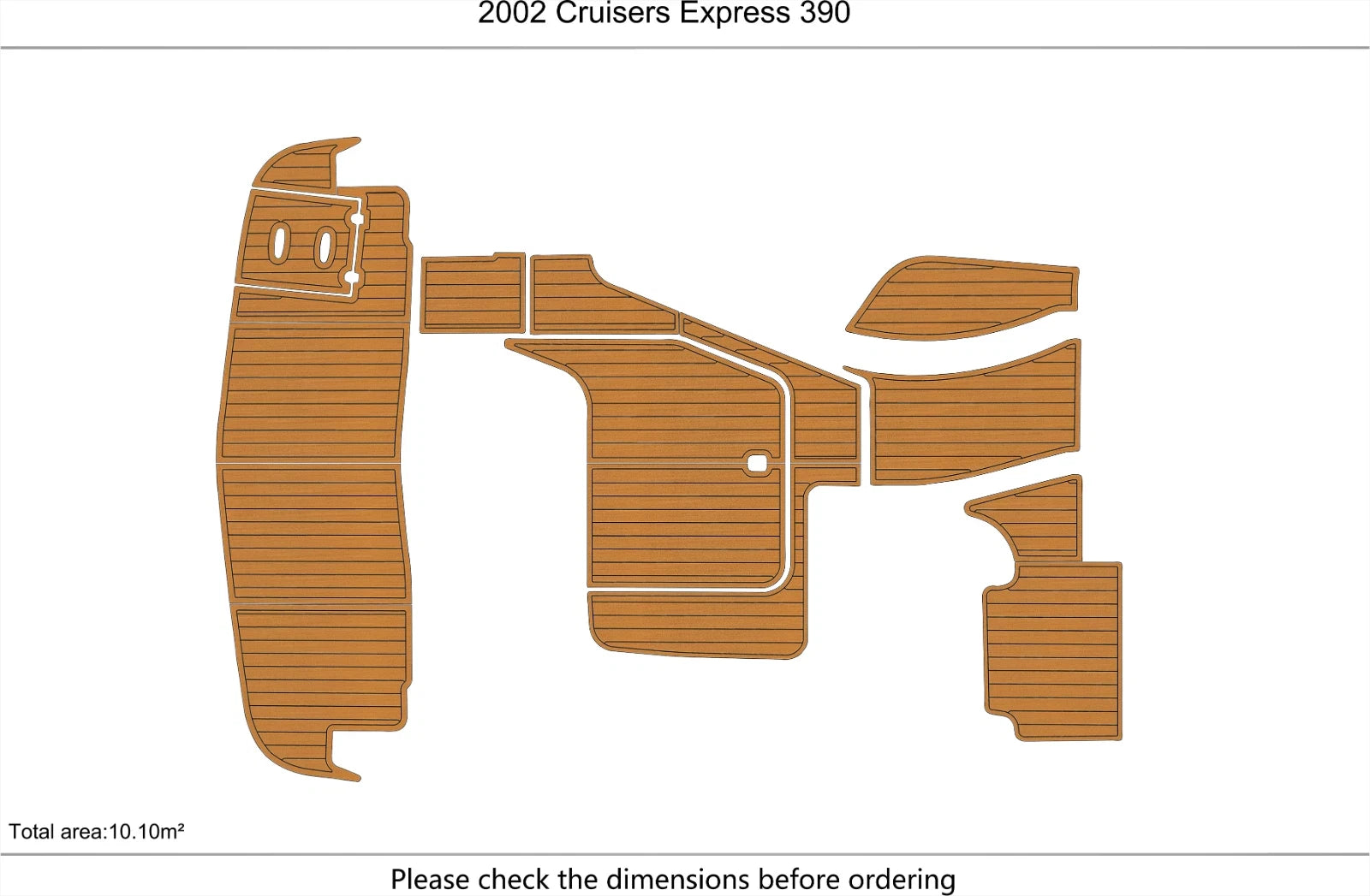 EVA Foam Teak Deck Flooring Mat for Cruisers Express 390 (2002)