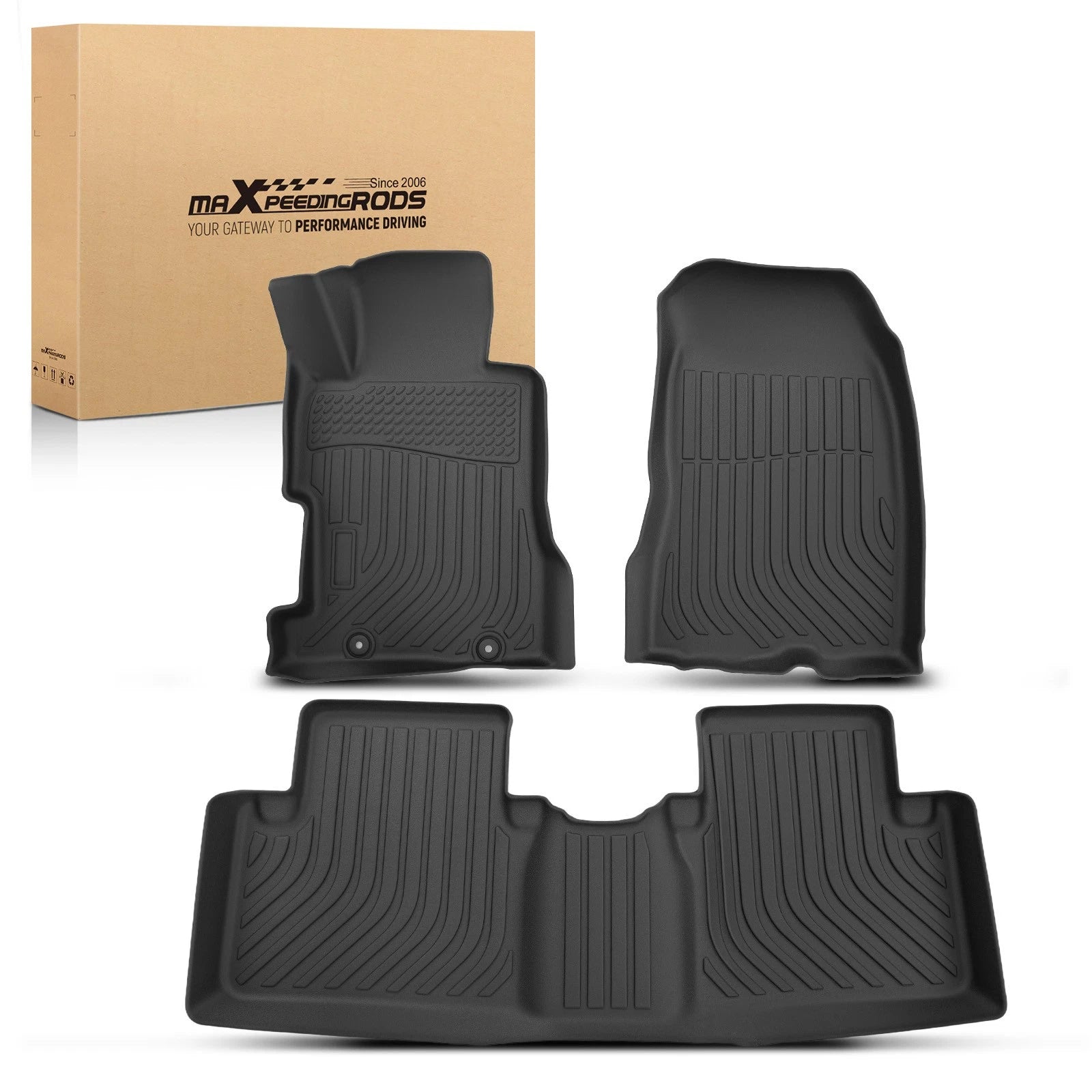 Set of 4 Black TPE Rubber Floor Mats for Honda Civic DX/EX (2006–2011)