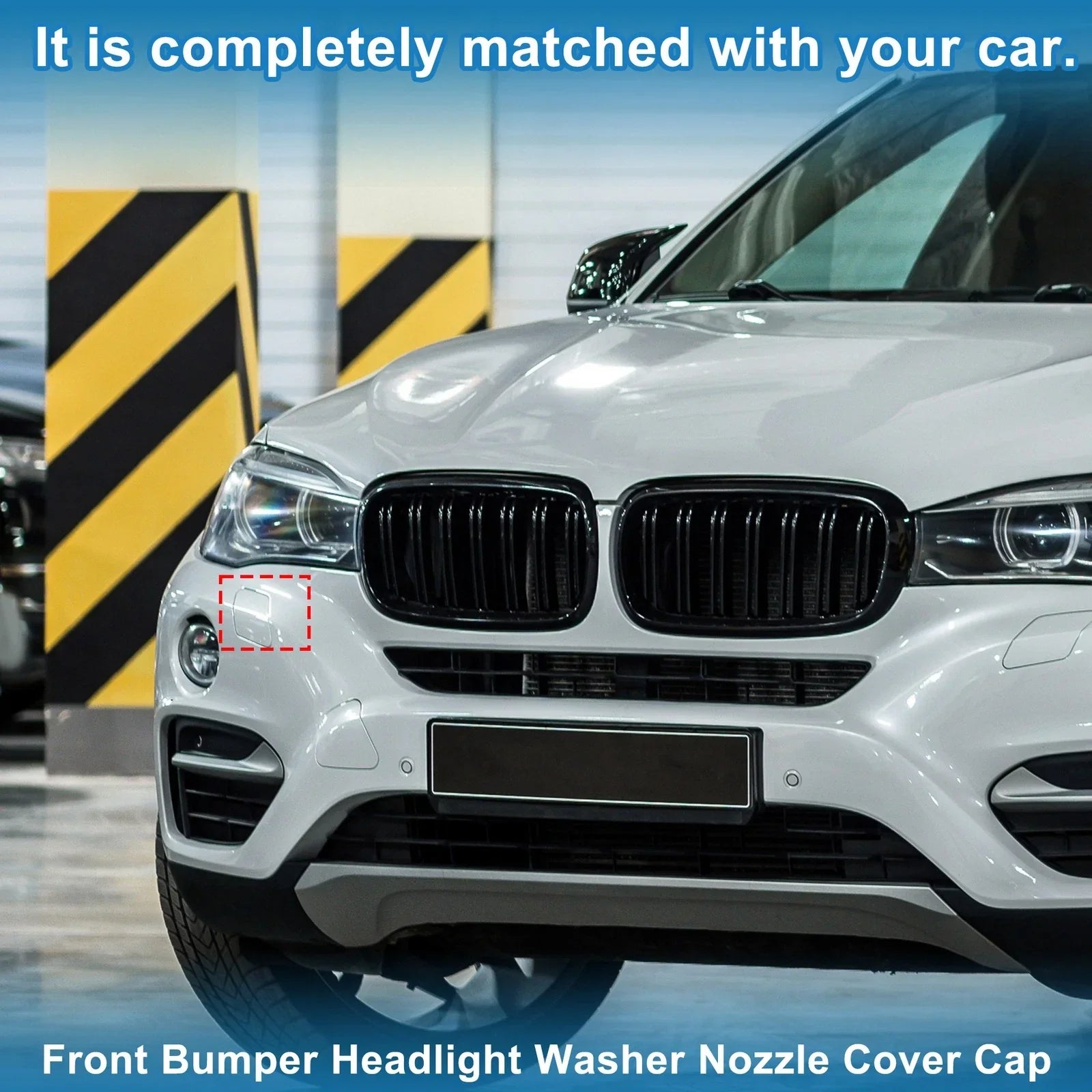 Front Right Washer Nozzle Cover Cap Gray for BMW X6 (2015-2019)
