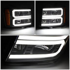 Custom LED U-Light Bar DRL Projector Headlight for GMC Sierra (2007–2014)