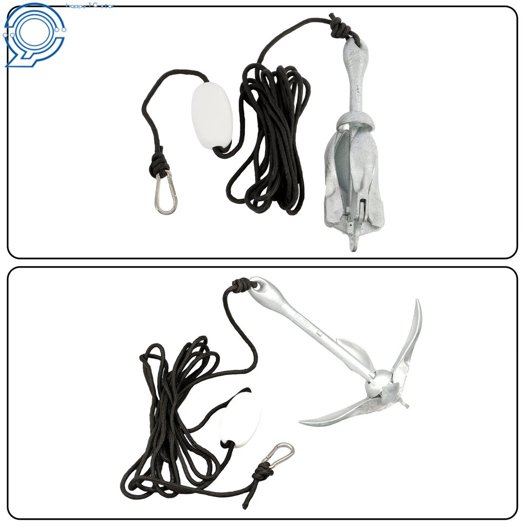 2X Silver Marine Kayak Folding Anchor Kit for PWC Canoe Jet Ski