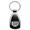 Grille Logo on Black Teardrop Keychain - Officially Licensed for Jeep