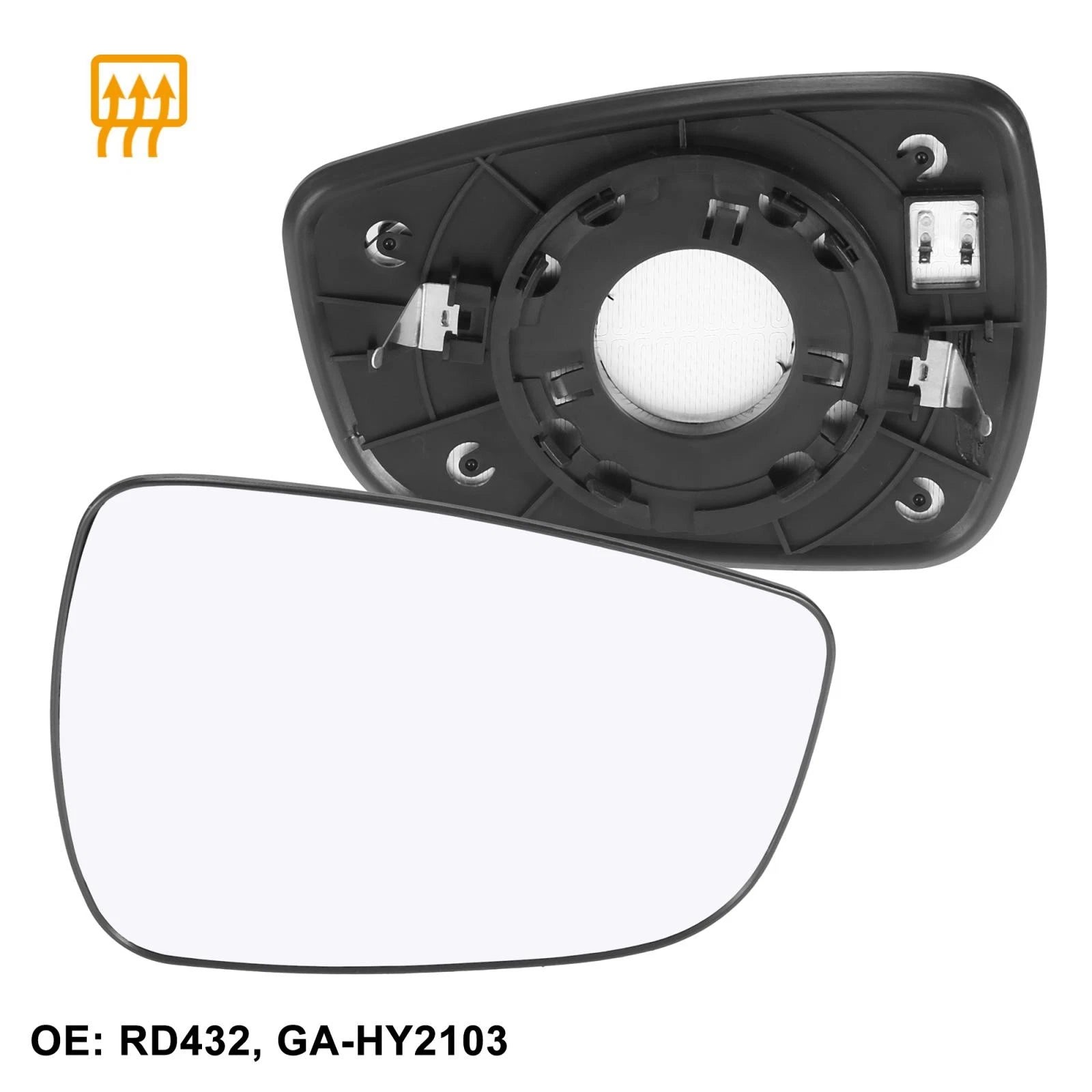 Right Passenger Side Heated Mirror Glass for Hyundai Elantra Accent (1)