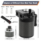 Oil Catch Can Kit for - Carbon Fiber, Baffled, Breather Filter