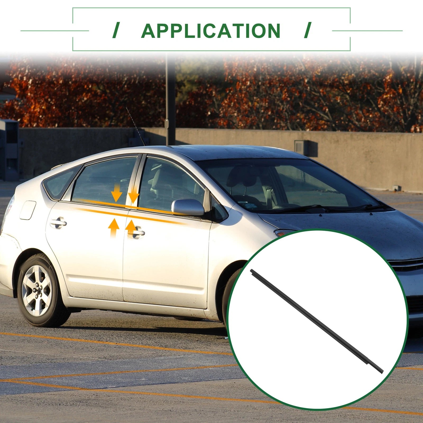 1pc Front Right Weatherstrip Window Seal No. 7571047010 for Toyota Prius (2004–2009)