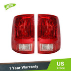 Tail Light Lamp Set of 2 Chrome Red Halogen for Dodge Ram (2009–2018)