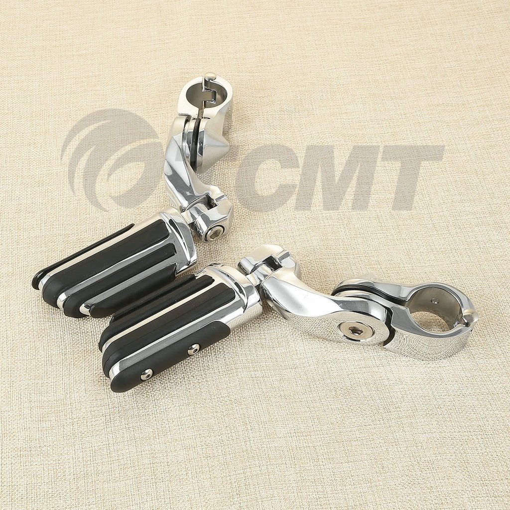 1-1/4" Short Angled Mount Highway Engine Guard Footpegs for Harley Sportster