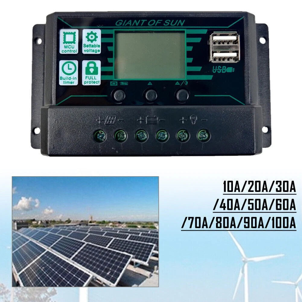 MPPT Solar Panel Regulator Charge Controller 12/24V (10A-100A)