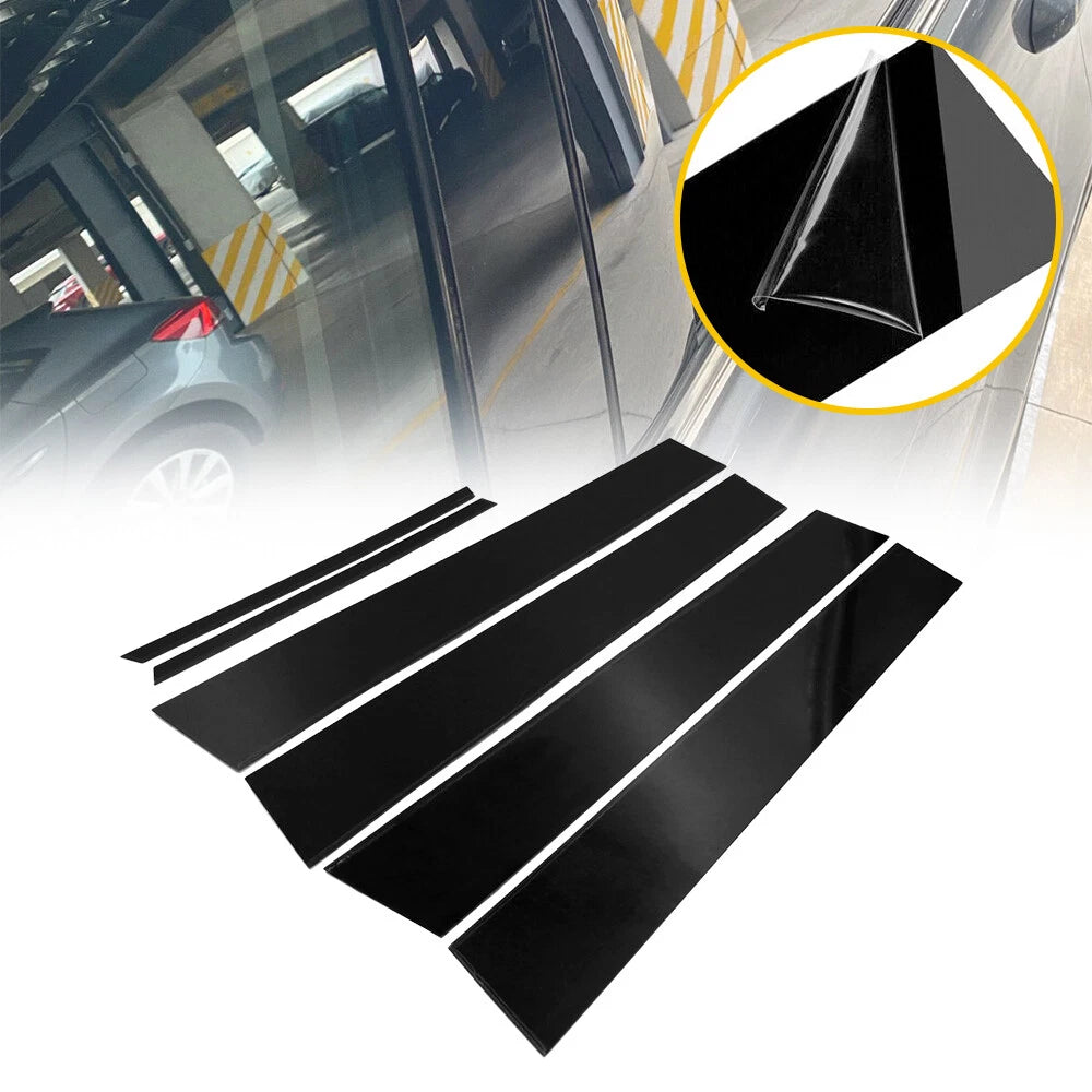 Set of 6 Black Pillar Posts for Toyota Corolla (2009-2013)
