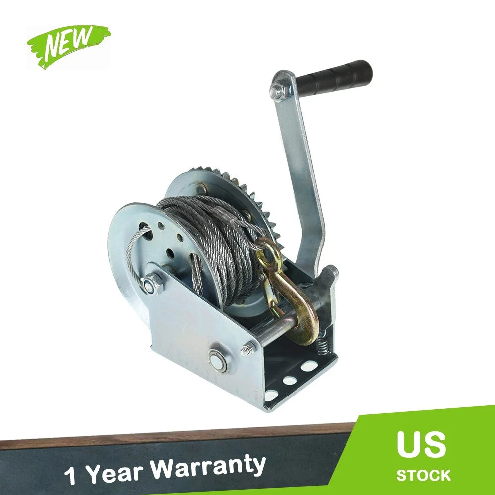 1200lbs Hand Winch with 4.0mm x 10m Rope for Trailer, Boat, ATV