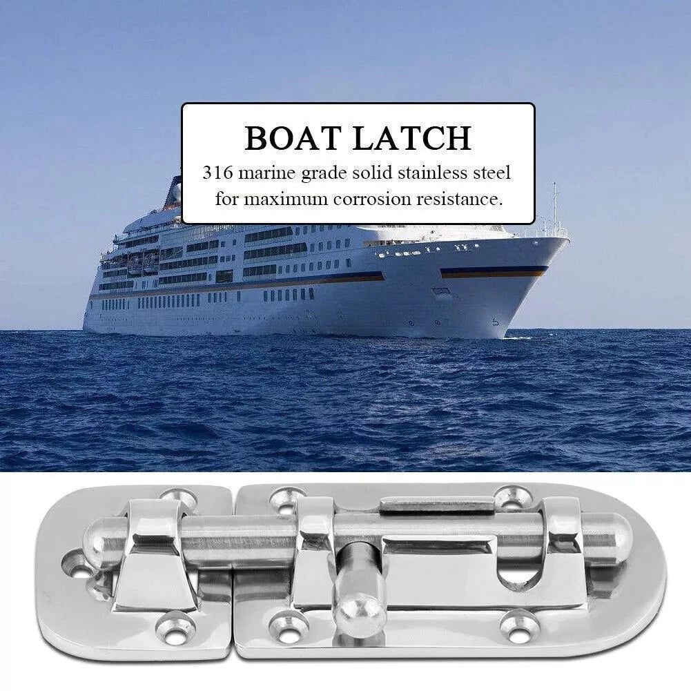 Stainless Steel Door Lock Latch Slide Bolt Clasp for Marine Use (110mm)