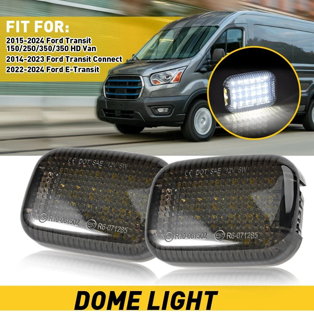 2X LED Dome Interior Light for Ford Transit 150 250 350 Van (2015–2024)