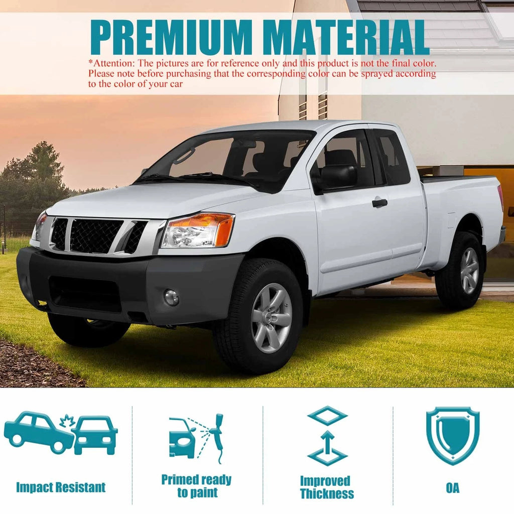 Black Steel Front Bumper Face Bar for Nissan Titan (2004–2015) w/Fog Light Holes