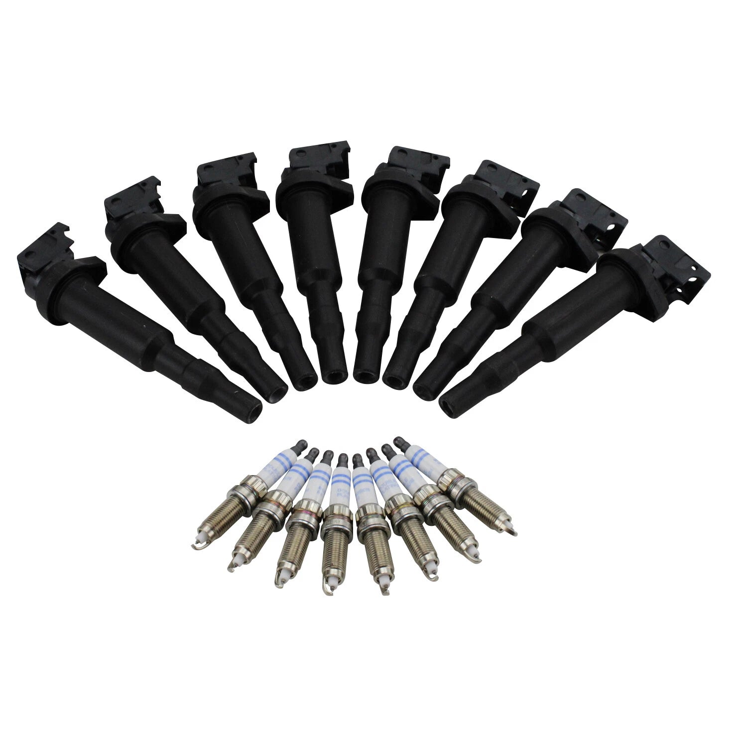 Set of 8 Ignition Coils & Double Platinum Spark Plugs for BMW 4.4 V8 N63 S63