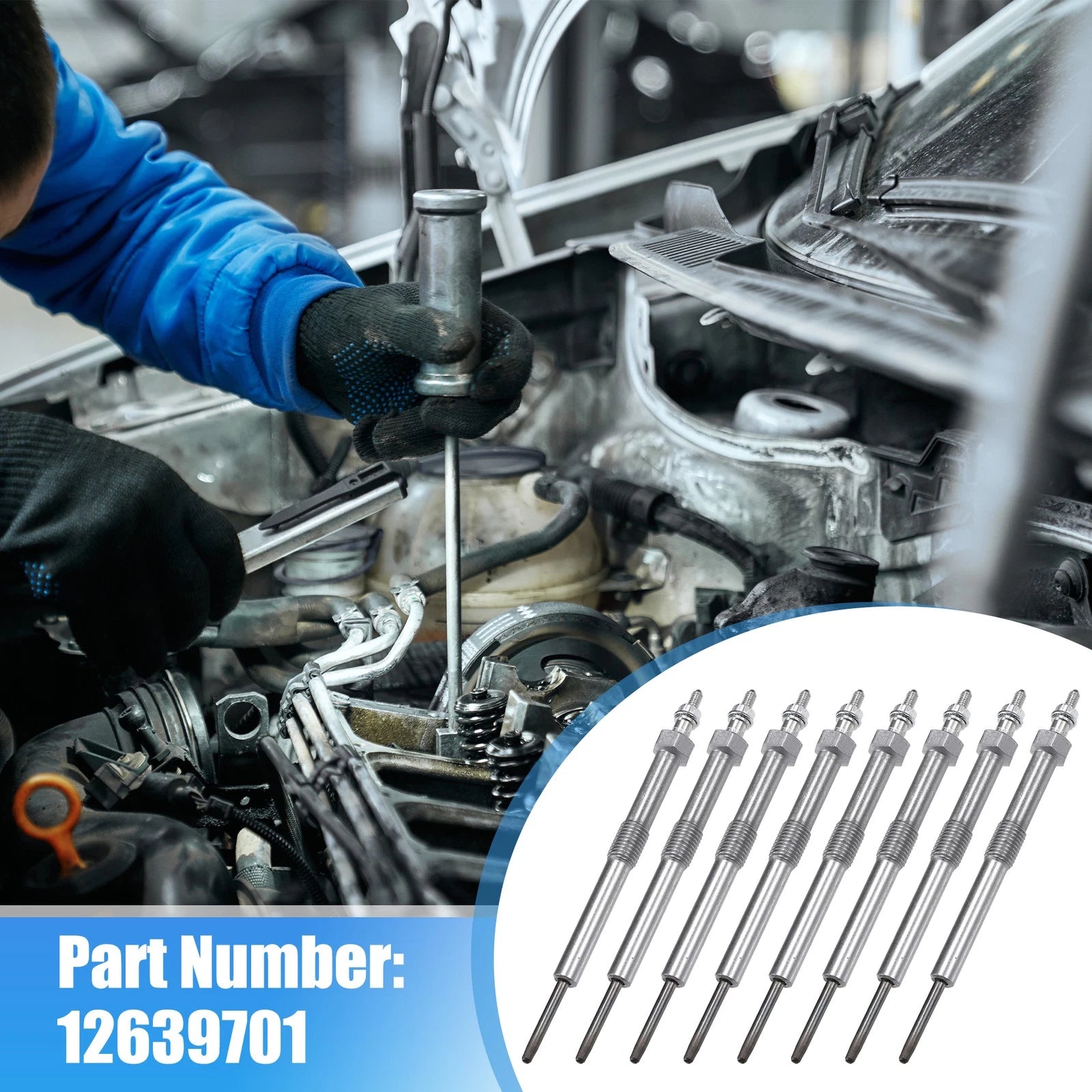8 Pcs Diesel Glow Plugs No.12639701 for Chevrolet Express 2500 (2006–2016)